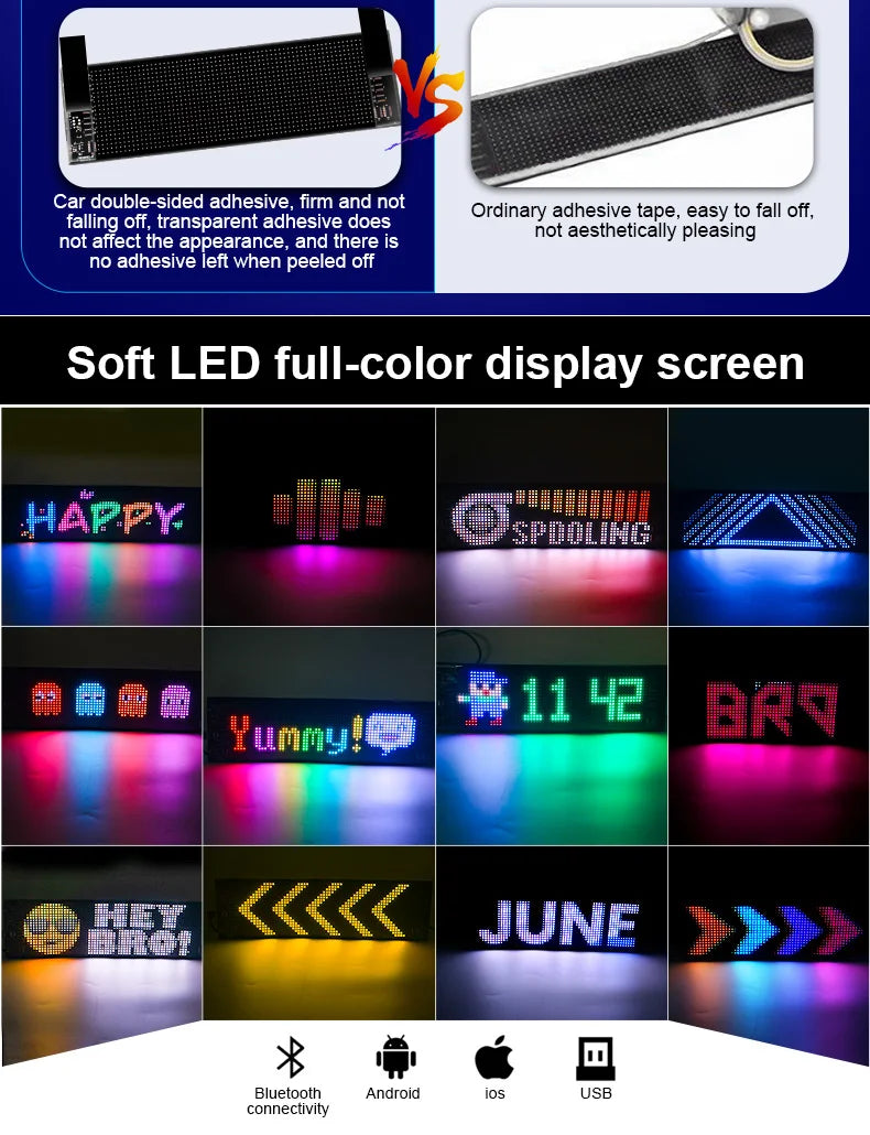 Car LED Sign Bluetooth APP LED Matrix Pixel Panel